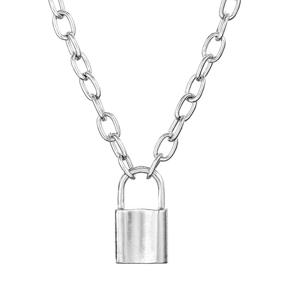 ❤️Fashion Rock Punk Cross Lock Necklace, N90201P138 - Picture 3 of 9